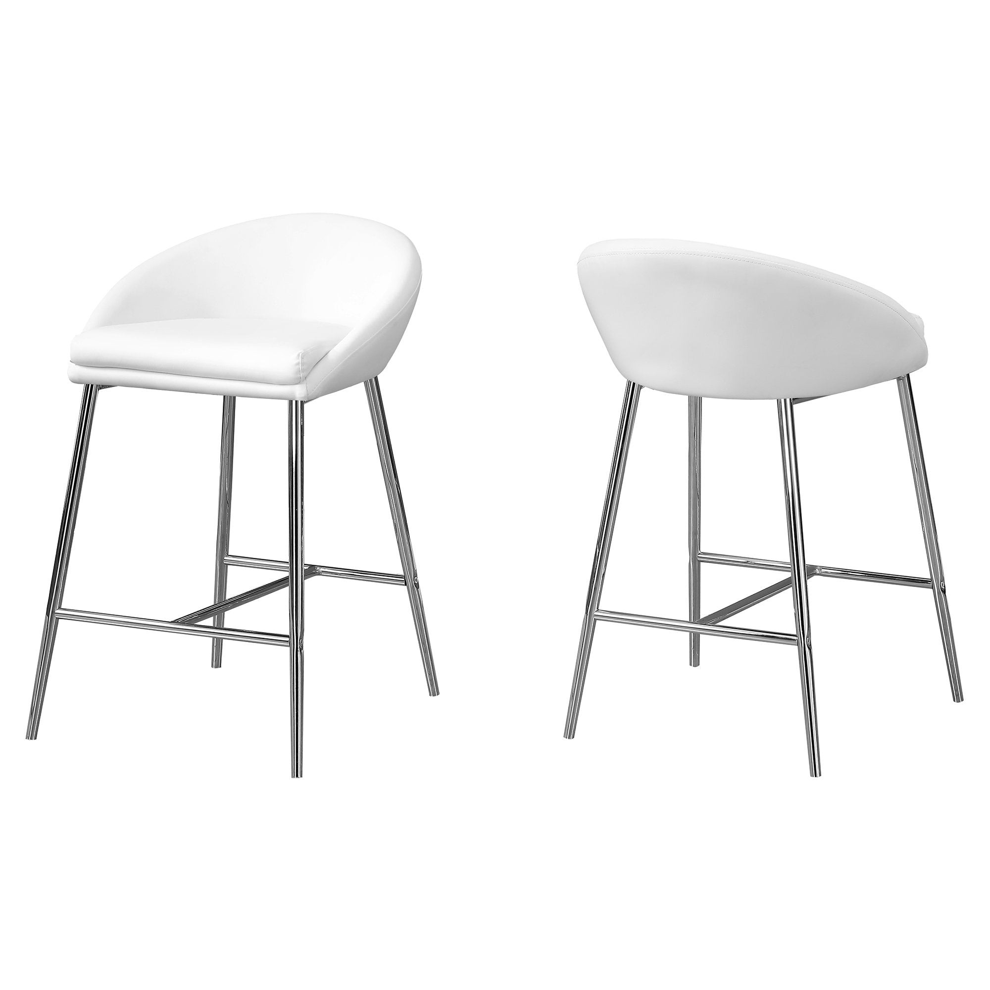 White  Foam  Metal  LeatherLook
