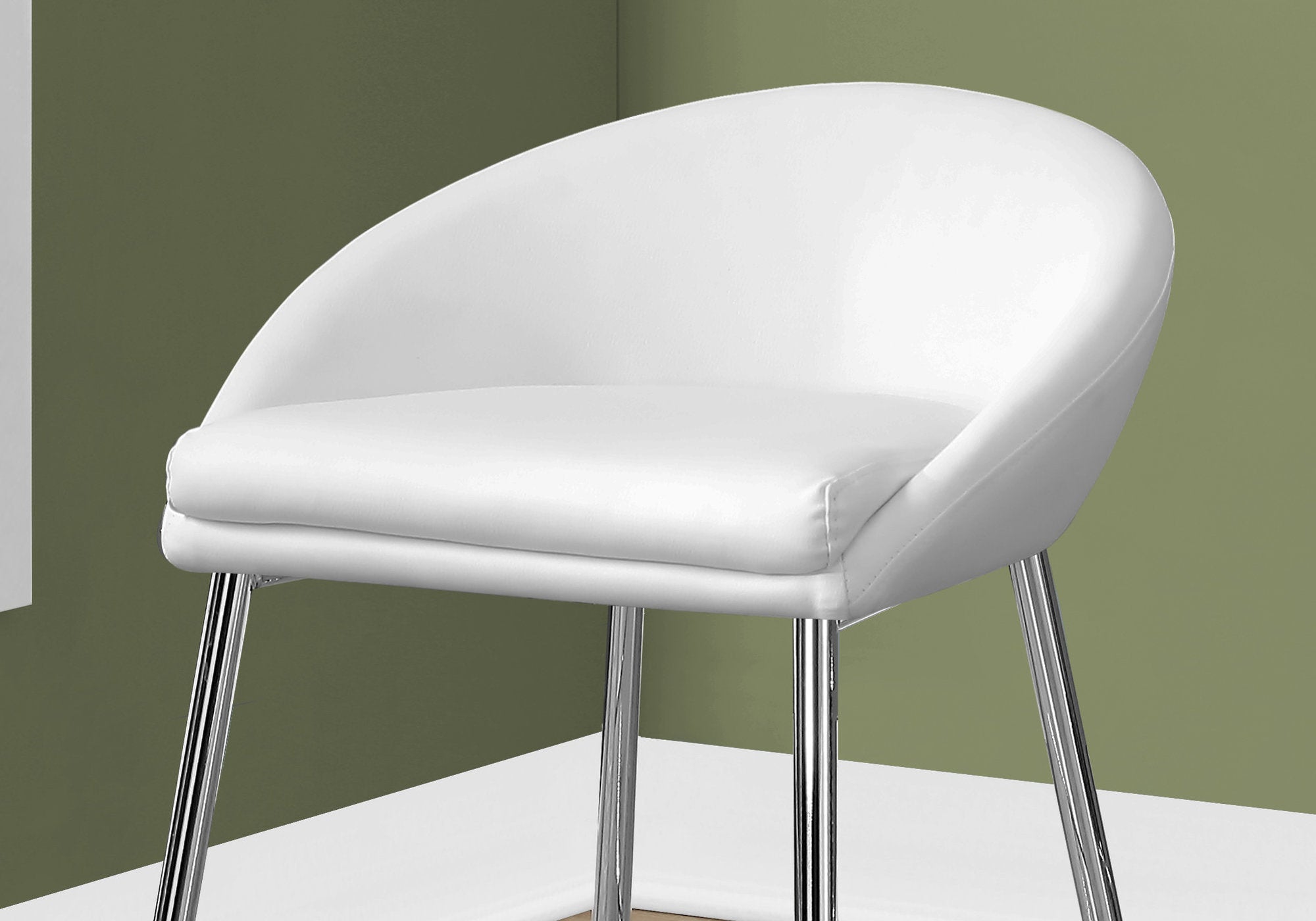 White  Foam  Metal  LeatherLook