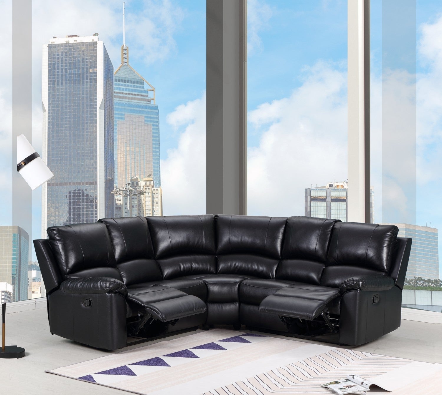 Black Power Reclining Sectional